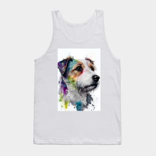 Watercolor Jack Russell Terrier with Rainbow Colors Tank Top